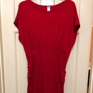 Red Old Navy jersey maternity dress